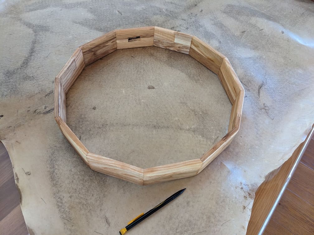 Fabrication de "Tambour chamanique #1 - Cerf et hêtre - 42.7 cm", étape 28