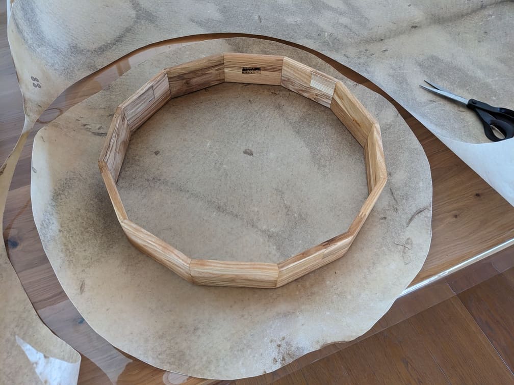 Fabrication de "Tambour chamanique #1 - Cerf et hêtre - 42.7 cm", étape 29